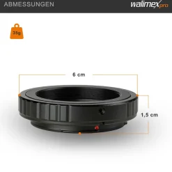 Walimex pro T2 Adapter auf Sony A 60x60x15mm Adapterring Anschlussring Foto