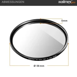 Walimex pro UV-Filter Slim Super DMC 58mm 16x Super DMC Vergütung mit Box