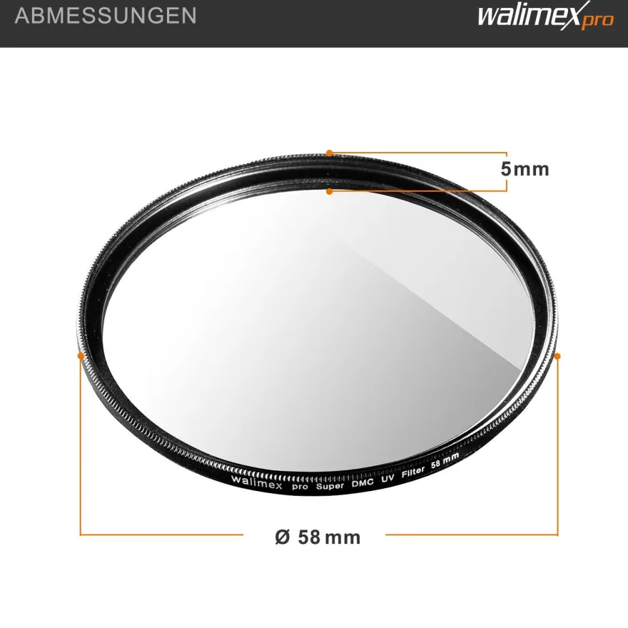 Walimex pro UV-Filter Slim Super DMC 58mm 16x Super DMC Vergütung mit Box