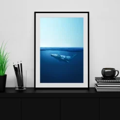 Wandbild Blauwal im Ozean fish tier Acrylglas , Leinwand , Poster Modern Deko Kunst