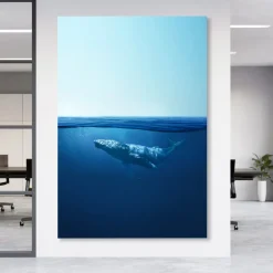 Wandbild Blauwal im Ozean fish tier Acrylglas , Leinwand , Poster Modern Deko Kunst