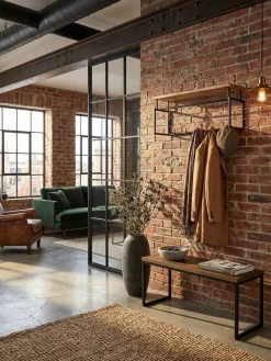 Wandgarderobe Mango Massivholz Metall Modern für Eingangsbereich