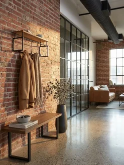Wandgarderobe Mango Massivholz Metall Modern für Eingangsbereich