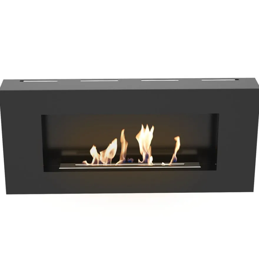 Wandkamin Bioethanol DELTA FLAT TÜV schwarz