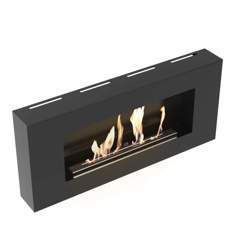 Wandkamin Bioethanol DELTA FLAT TÜV schwarz