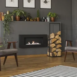 Wandkamin Bioethanol DELTA FLAT TÜV schwarz