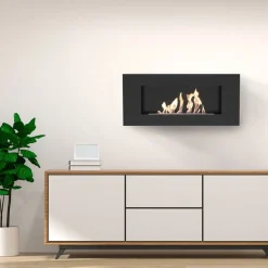 Wandkamin Bioethanol DELTA FLAT TÜV schwarz