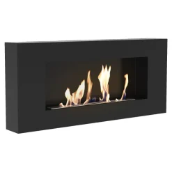 Wandkamin Bioethanol DELTA FLAT TÜV schwarz