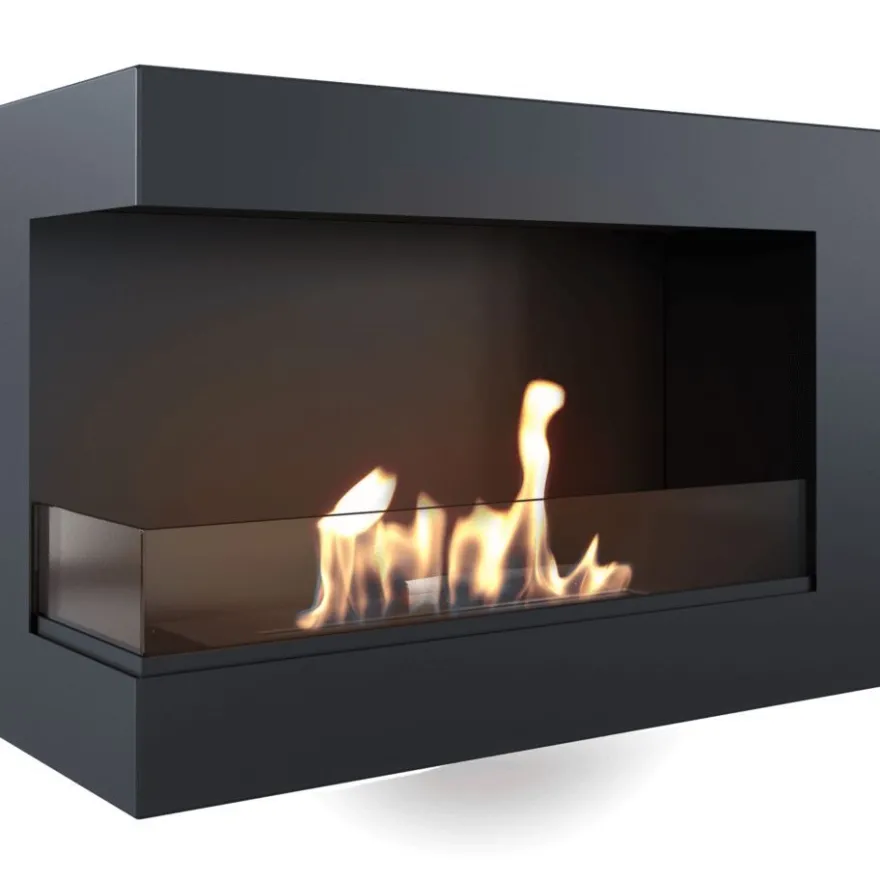 Wandkamin Bioethanol DELTA 700 TÜV links mit Verglasung