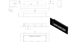 Wandkamin Bioethanol DELTA 3 TÜV schwarz