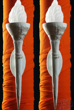 Wandlampe Wandfackel Ägyptische Fackel Wandleuchte Set 2 x Lampe Kunstharz 75 cm