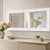 Wandspiegel COPIA 140x50cm Pur-Weiß Spiegel Barock Holzrahmen Facette