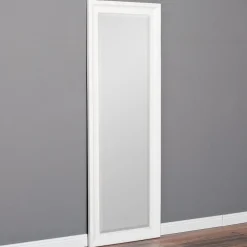 Wandspiegel COPIA 140x50cm Pur-Weiß Spiegel Barock Holzrahmen Facette