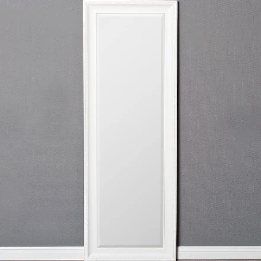 Wandspiegel COPIA 140x50cm Pur-Weiß Spiegel Barock Holzrahmen Facette