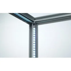 Wandvitrine hängend Sammler beleuchtet 100 cm Schloss Profil gerundet Spiegel