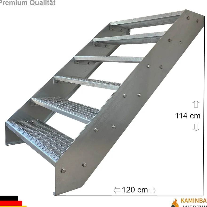 Wangentreppe 6 Stufen Verzinkt H:114cm