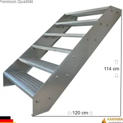 Wangentreppe 6 Stufen Verzinkt H:114cm