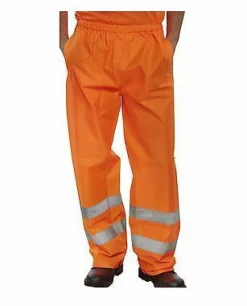 Warnschutz Regenhose gelb orange Arbeitshose Warnschutzhose Hose S - 6XL BEE