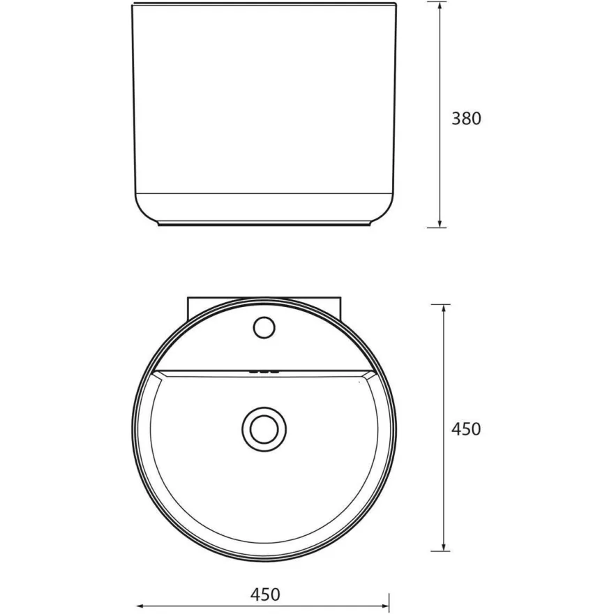 Waschbecken Monolith ROUND GLANZ-WEISS Ø 450 x 380 mm