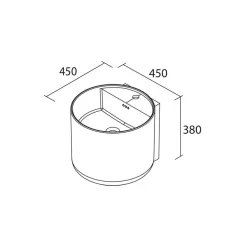 Waschbecken Monolith ROUND GLANZ-WEISS Ø 450 x 380 mm