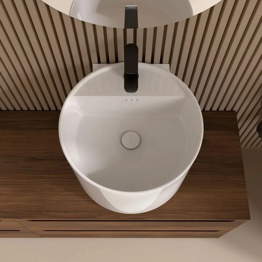 Waschbecken Monolith ROUND GLANZ-WEISS Ø 450 x 380 mm
