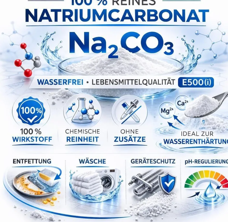 Waschsoda 5kg Natriumcarbonat Na2CO3 Kalziniert Waschmittel Waschpulver GiDeli