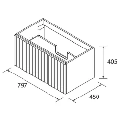 Waschtischunterschrank BIBA 800 1 Metallschublade BLUE FOG 797 x 405 x 450 mm