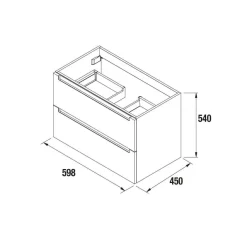 Waschtischunterschrank Monterrey 600 2 Schubladen Macchiato
