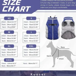 Wasserdichter Hundemantel Winterjacke für Hunde Kleine Mittlere Große Blau