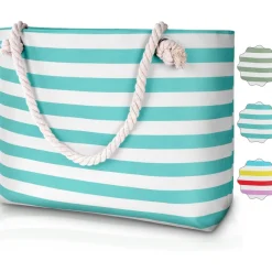 Wasserdichte Strandtasche XXL Damen Beach Tote Bag, Reißverschluss, Familien