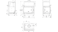 Wasserführender Kamineinsatz KRATKI ZUZIA DECO links 12 kW Ø 200