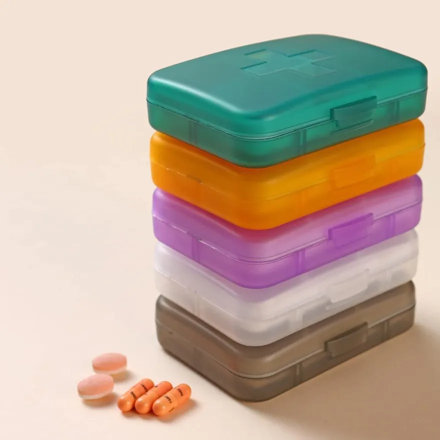 Wöchentliche Pillendose tragbarer Organizer 6 Fächer täglich Schwarz