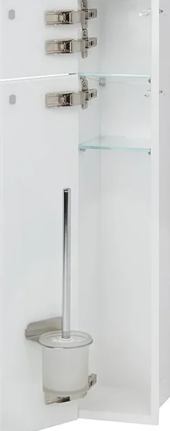 WC Wandcontainer weiß Glastür links WC Einbauschrank Einbaurahmen Unterputz