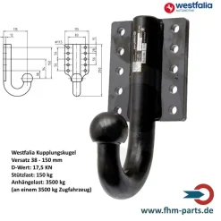 Wechselsystem Westfalia 329064600001 Anhängerkupplung Wechselsystem 83x56mm
