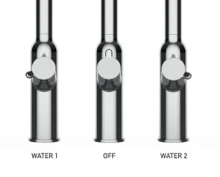 4-Wege Wasserhahn Schwarz Küchenarmatur 360° schwenkbarer Auslauf, 2Strahl-Handbrause
