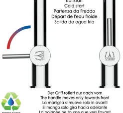 4-Wege Wasserhahn Schwarz Küchenarmatur 360° schwenkbarer Auslauf, 2Strahl-Handbrause