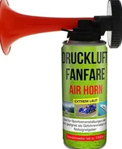 weg-ist-weg-com 6X Druckluftfanfare Air Horn je 210ml, bis zu 60 Signale, Fanfar