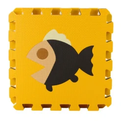 Weiche Puzzle-Lernmatte EVA-Schaumstoff Tiere Braun 16-tlg