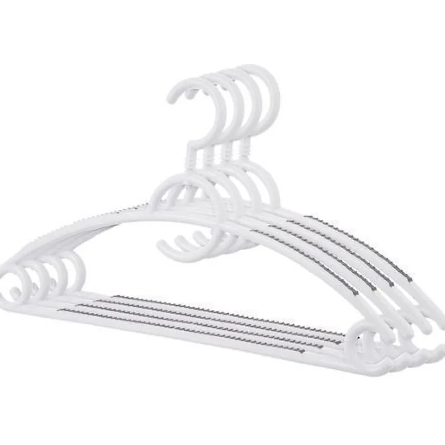 Weiße, drehbare, rutschfeste Kleiderbügel, 4 Stück