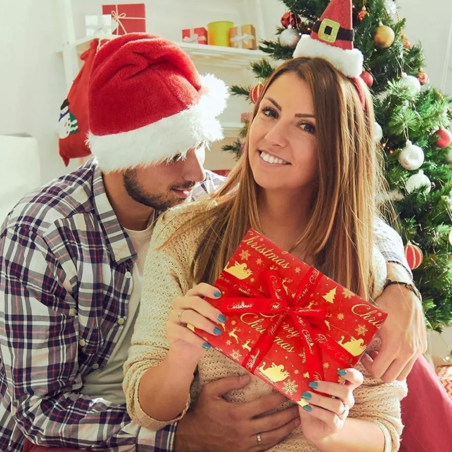 Weihnachtsgeschenkpapierrolle Kraftpapier Weihnachtsmann Elch 43cm x 20m