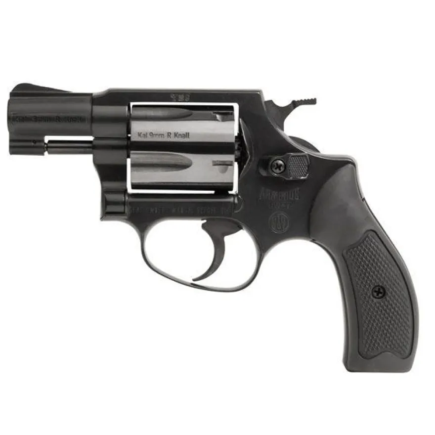 Weihrauch HW 37 Schreckschussrevolver, 9mm R. K, schwarz, Gummigriffschalen