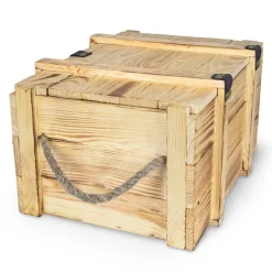 Weinbox 6er geflammt inkl. Holzwolle Weinkiste Geschenkekiste Holzkiste Aufbewahru