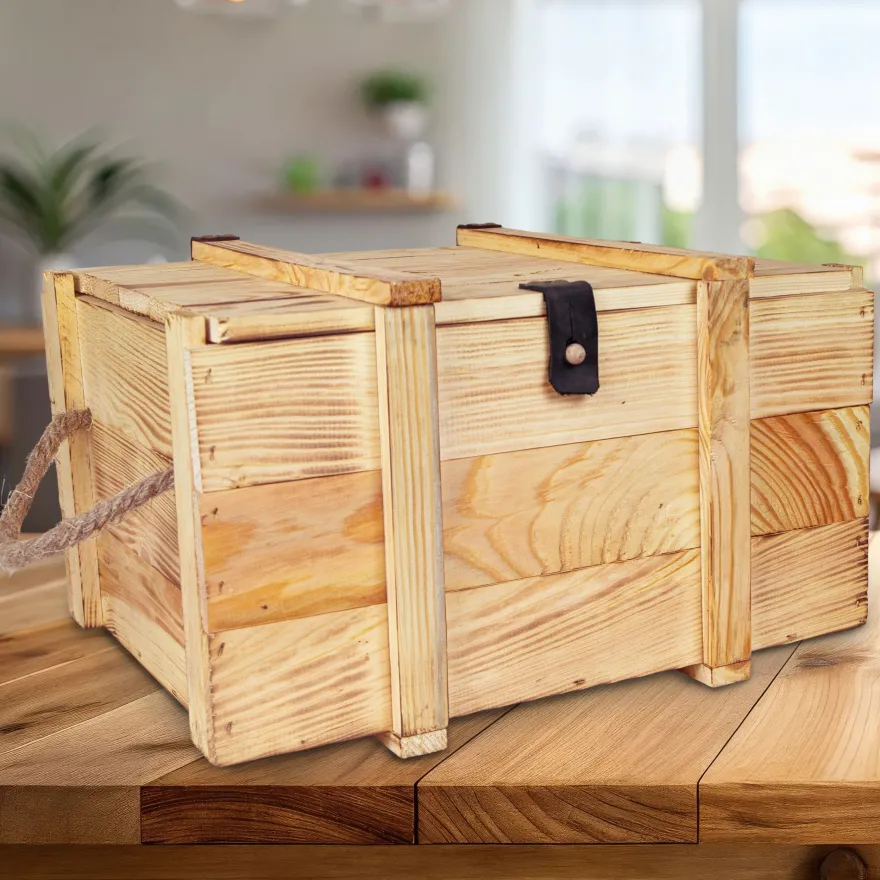 Weinbox 6er geflammt inkl. Holzwolle Weinkiste Geschenkekiste Holzkiste Aufbewahru