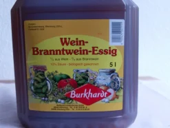 Weinessig, Weinwürzig. Essig, Burghardt, 10% Säure 5 Liter Kanister, Neuware