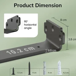 WELDUN 6 Stücke Schwerlast Regalhalterung L Regalwinkel 10 CM für Wandmontage