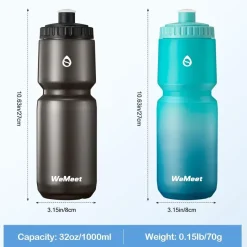 WEMEET Fahrrad Trinkflasche 2er-Pack, Auslaufsichere Squeeze Sportflasche mit