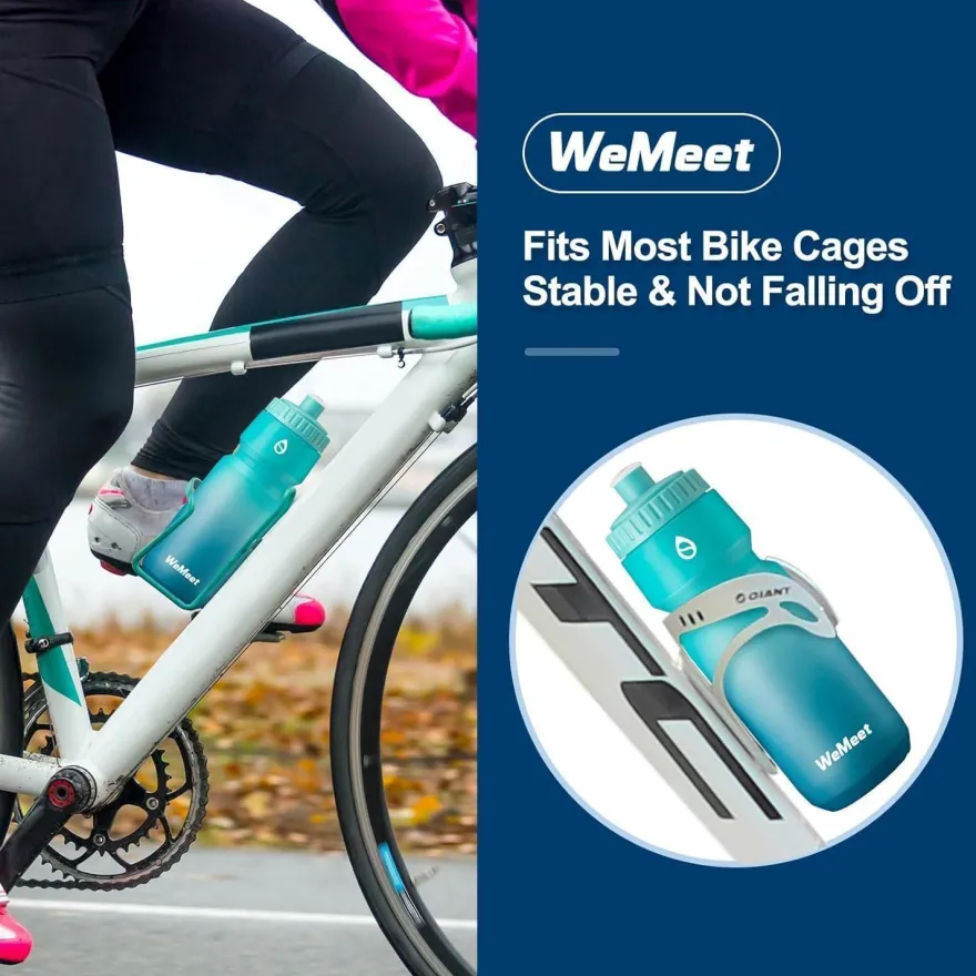 WEMEET Fahrrad Trinkflasche 2er-Pack, Auslaufsichere Squeeze Sportflasche mit
