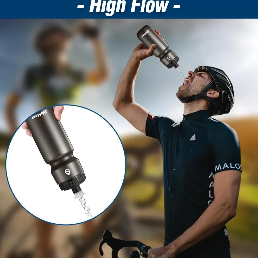WEMEET Fahrrad Trinkflasche 2er-Pack, Auslaufsichere Squeeze Sportflasche mit