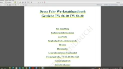 Werkstatthandbuch Deutz Fahr Getriebe TW 5610 TW 56.20 D6806 D7206 D6807 D7207 D7807