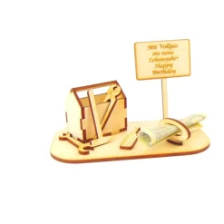 Werkzeugkasten Geldgeschenk und/ oder Gutschein Geschenk aus Holz Personalisiert-K21-